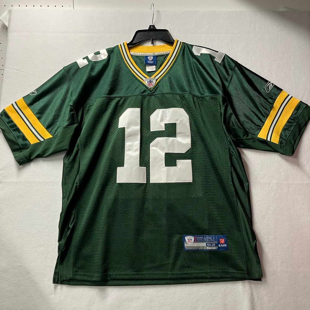 Aaron Rodgers Green Bay Packers Stiched Reebok On Field NFL Jersey Size 52